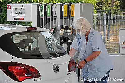 Totalenergies petrol station in Lorschost germany Editorial Stock Photo
