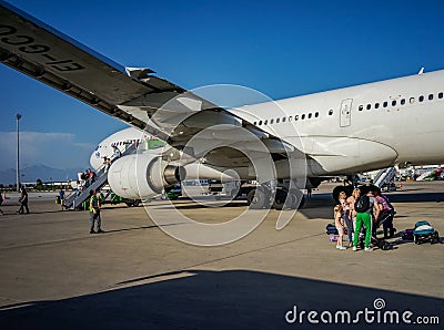 On June 1, 2019, the plane landed at Antalya airport, Turkey. Editorial Stock Photo