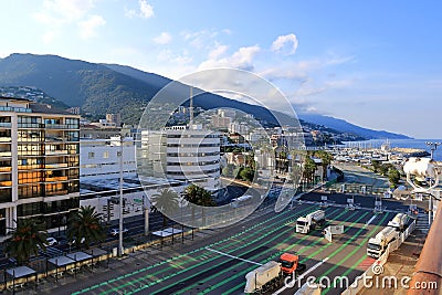 June 02 2023 - Saint-Florent, Corsica, France: Bastia harbour panoramic view Editorial Stock Photo