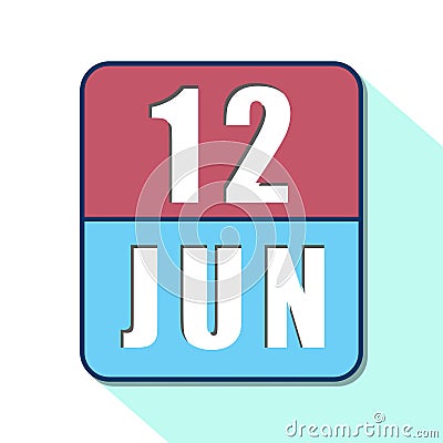 june 12th. Day 12 of month,Simple calendar icon on white background. Planning. Time management. Set of calendar icons for web Stock Photo