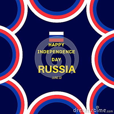 June 12th Happy Independence Day of Russia poster. flag with bold text. Day celebrations Unique design with frame border. Stock Photo