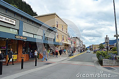 Juneau Cruise Port Shopping District Editorial Stock Photo