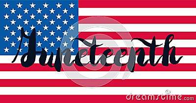 Juneteenth Banner With Flag Stock Photo