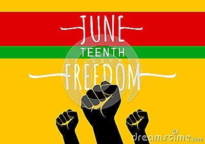 Juneteenth celebrate freedom beautiful design with hand power icon, freedom day design Stock Photo