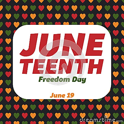 Juneteenth - celebration ending of slavery in USA, African American Emancipation Day - June 19. Vector Seamless pattern with Vector Illustration