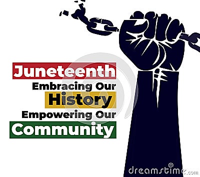 Juneteenth, celebration freedom, African-American history and heritage. Vector Illustration