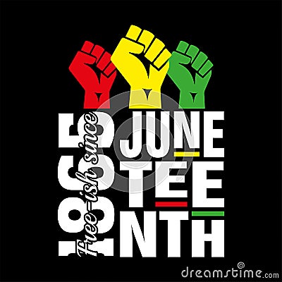 Juneteenth Free-ish Since June 19, 1865. Freeish Design of Banner. Black Lives Matter. Vector logo Illustration Vector Illustration