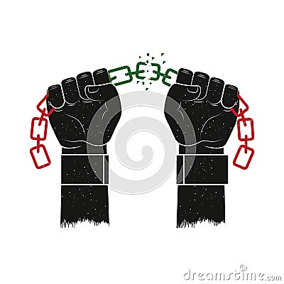 juneteenth hands chains Vector Illustration