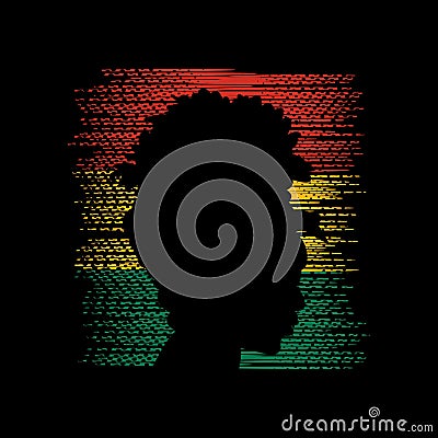 Juneteenth Illustration - African girl vector illustration. Vector Illustration