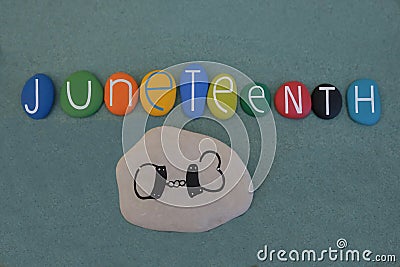 Juneteenth, the oldest nationally celebrated commemoration of the ending of slavery in the United States composed with multi color Stock Photo
