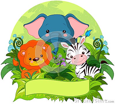 Jungle Animals Vector Illustration