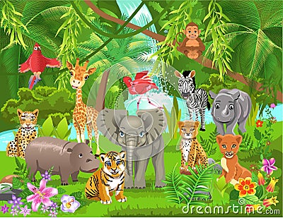 Jungle animals Vector Illustration