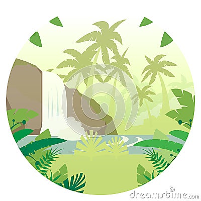 Jungle Flat Background16 Vector Illustration