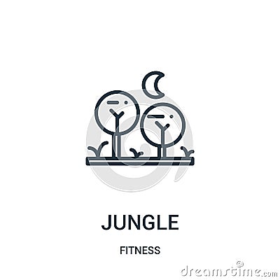 jungle icon vector from fitness collection. Thin line jungle outline icon vector illustration. Linear symbol for use on web and Vector Illustration