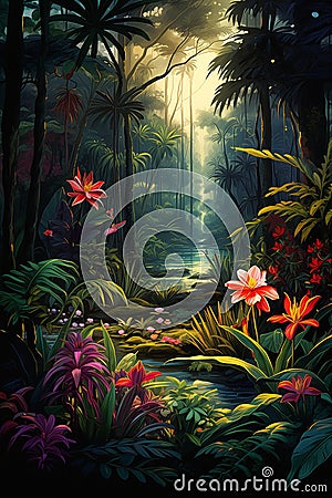 Jungle Symphony: A Lush and Vibrant Musical Journey through the Stock Photo