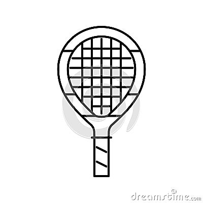 junior tennis racquet line icon vector illustration Vector Illustration