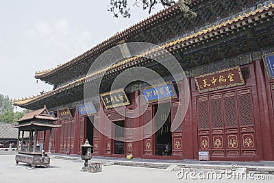 Junji Hall of Zhongyue Temple in Dengfeng city, central China Stock Photo