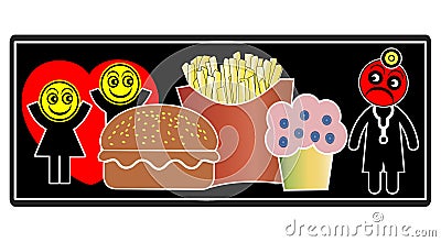 Junk Food and Health Risks Stock Photo