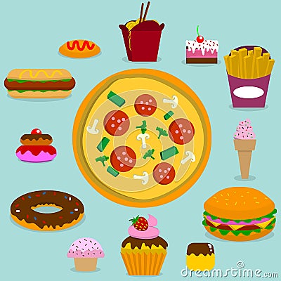 Junk food Vector Illustration