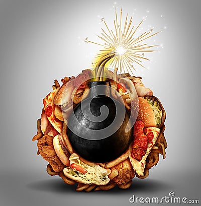 Junk Food Time Bomb Stock Photo