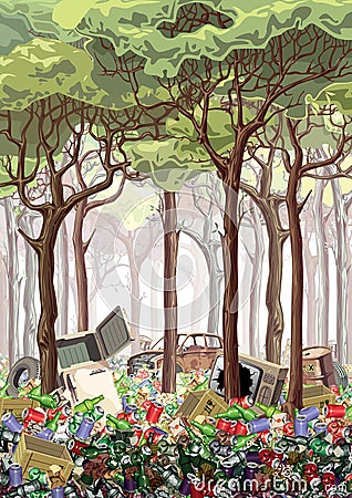 Junk forest Vector Illustration