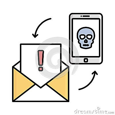 Junk mail Fill color vector icon which can easily modify or edit Vector Illustration