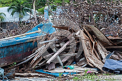 Junk site indicating disaster like tsunami, earthquake,tornado and typhoon Stock Photo