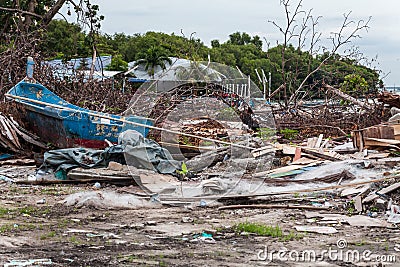 Junk site indicating disaster like tsunami, earthquake,tornado or typhoon Stock Photo