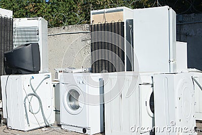 Junked home appliance Stock Photo