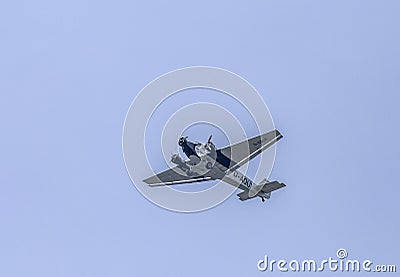 Junkers Ju52 D-AQUI flights over the Taunus region Editorial Stock Photo