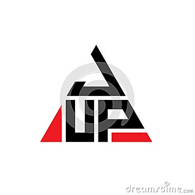 JUP triangle letter logo design with triangle shape. JUP triangle logo design monogram. JUP triangle vector logo template with red Vector Illustration
