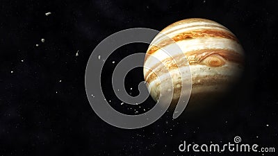 Jupiter and Asteroids Stock Photo