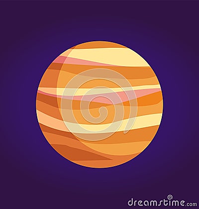 Jupiter Giant Planet of Gases from Solar System Vector Illustration