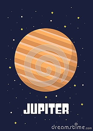 The Jupiter Planet design, Vector illustrations of the of the jupiter planets in cartoon style. space kids. Vector Illustration