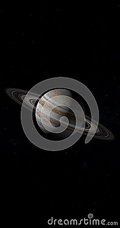 Jupiter planet and her rings in the outer space. 3d render Stock Photo