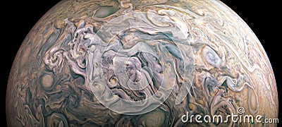 Jupiter planet in outer space close-up. Elements of image furnished by NASA Stock Photo