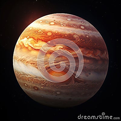 Jupiter planet from space background with planet sphere. Gas Giant. Stock Photo