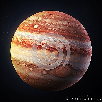 Jupiter planet from space background with planet sphere. Gas Giant. Stock Photo