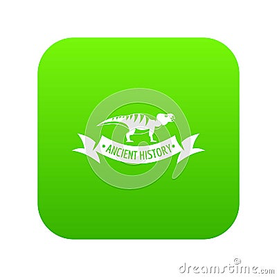 Jurassic dino icon green vector Vector Illustration