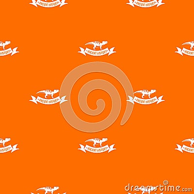 Jurassic dino pattern vector orange Vector Illustration