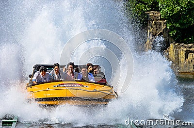 Jurassic Park water ride Editorial Stock Photo