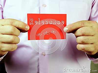 Juridical concept meaning Relevance with inscription on the sheet Stock Photo