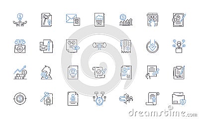 Jurist line icons collection. Advocate, Attorney, Barrister, Counsel, Defender, Solicitor, Legalist vector and linear Vector Illustration