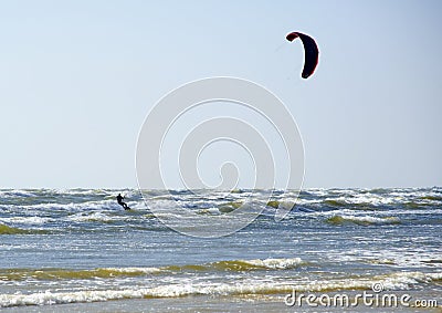 Jurmala (Latvia). Surfing with a parachute Stock Photo