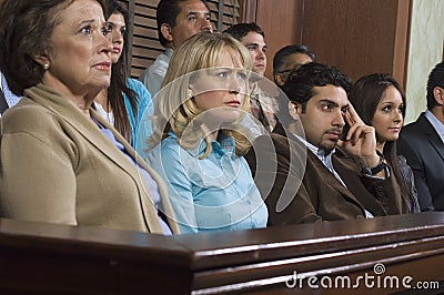 Jurors During Trial Stock Photo