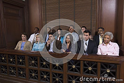 Jury Box In Courtroom Stock Photo