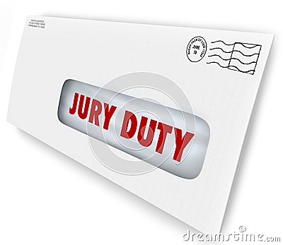 Jury Duty Envelope Summons Appear Court Legal Law Case Stock Photo