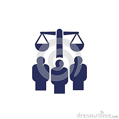 jury icon, legal system and law Vector Illustration