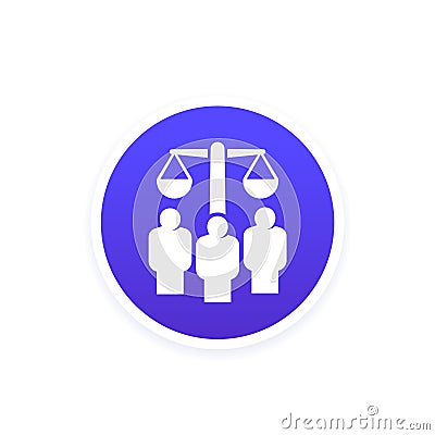 jury icon, legal system and law vector Vector Illustration