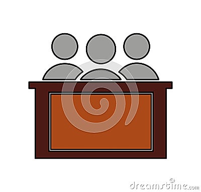 jury silhouette isolated icon Cartoon Illustration